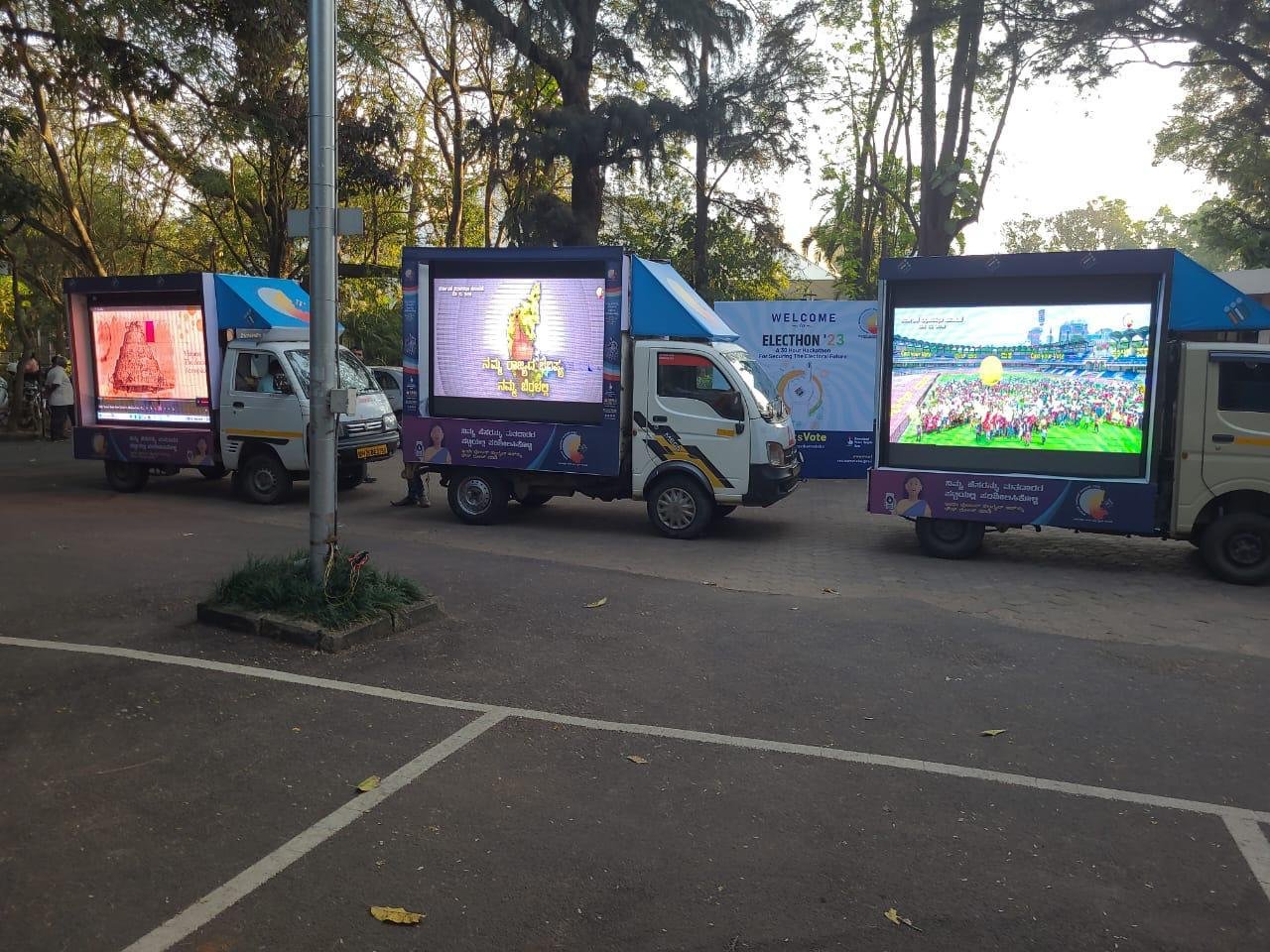 Corporate event LED van setup