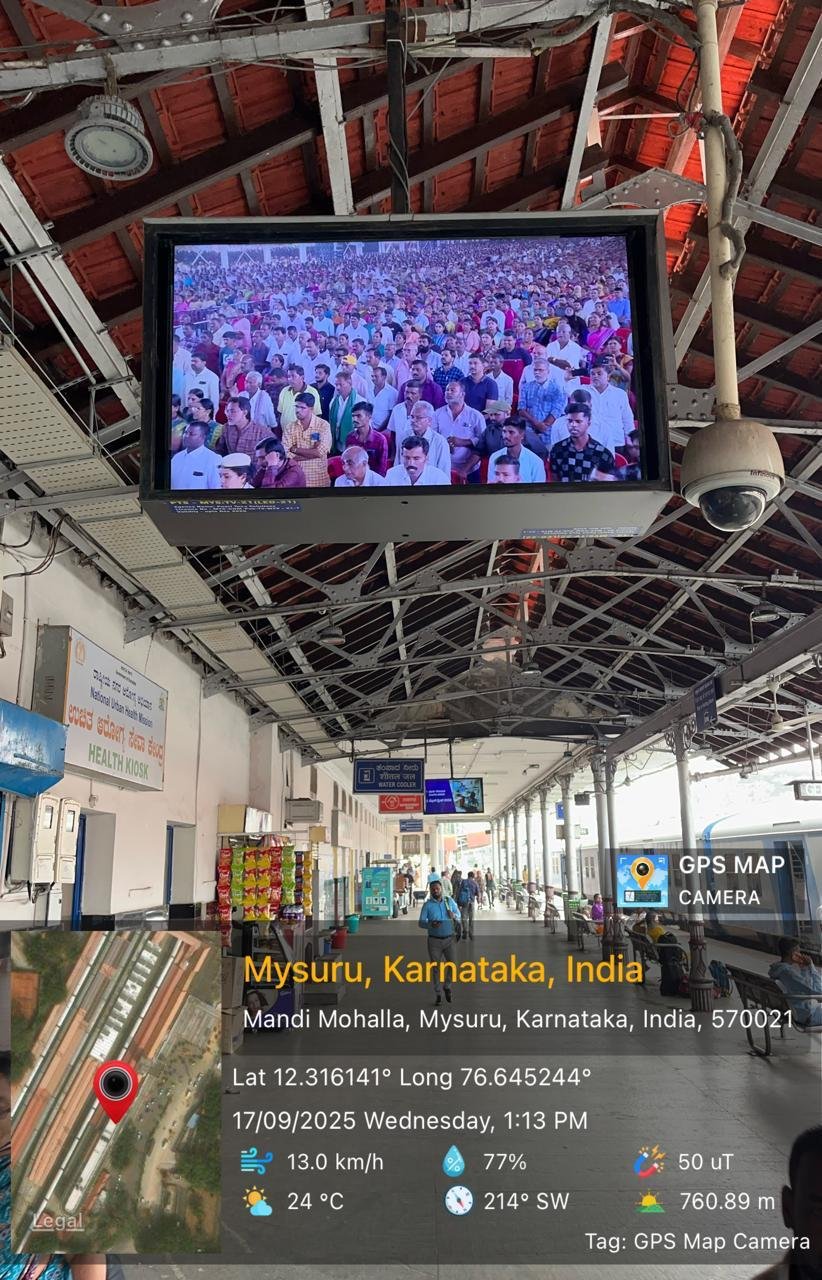 LED signage screen at station